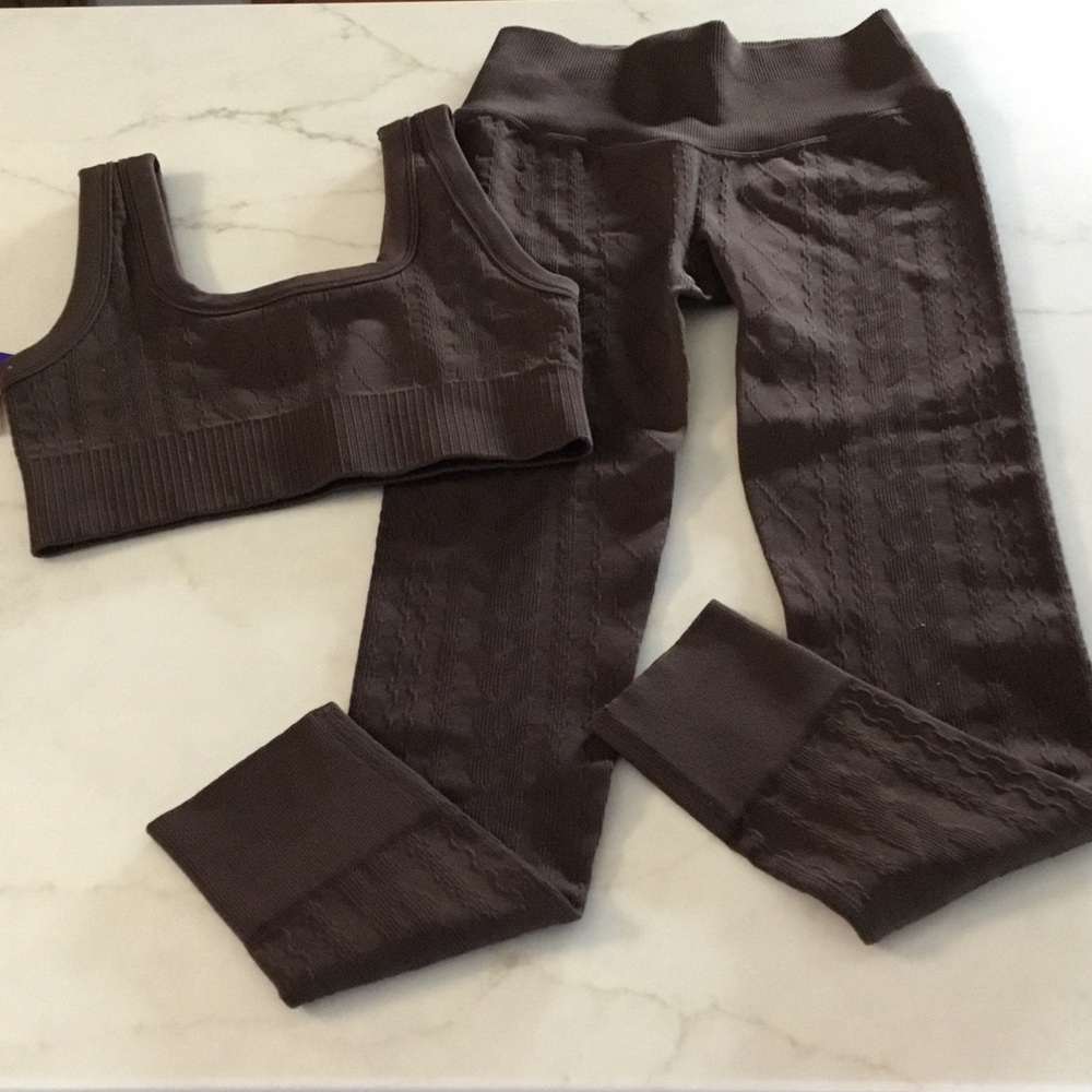JoyLab Brown Textured Activewear Set